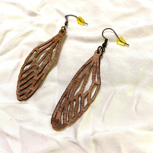 B. Light Earrings - Dark Wood Butterfly Wing Earrings