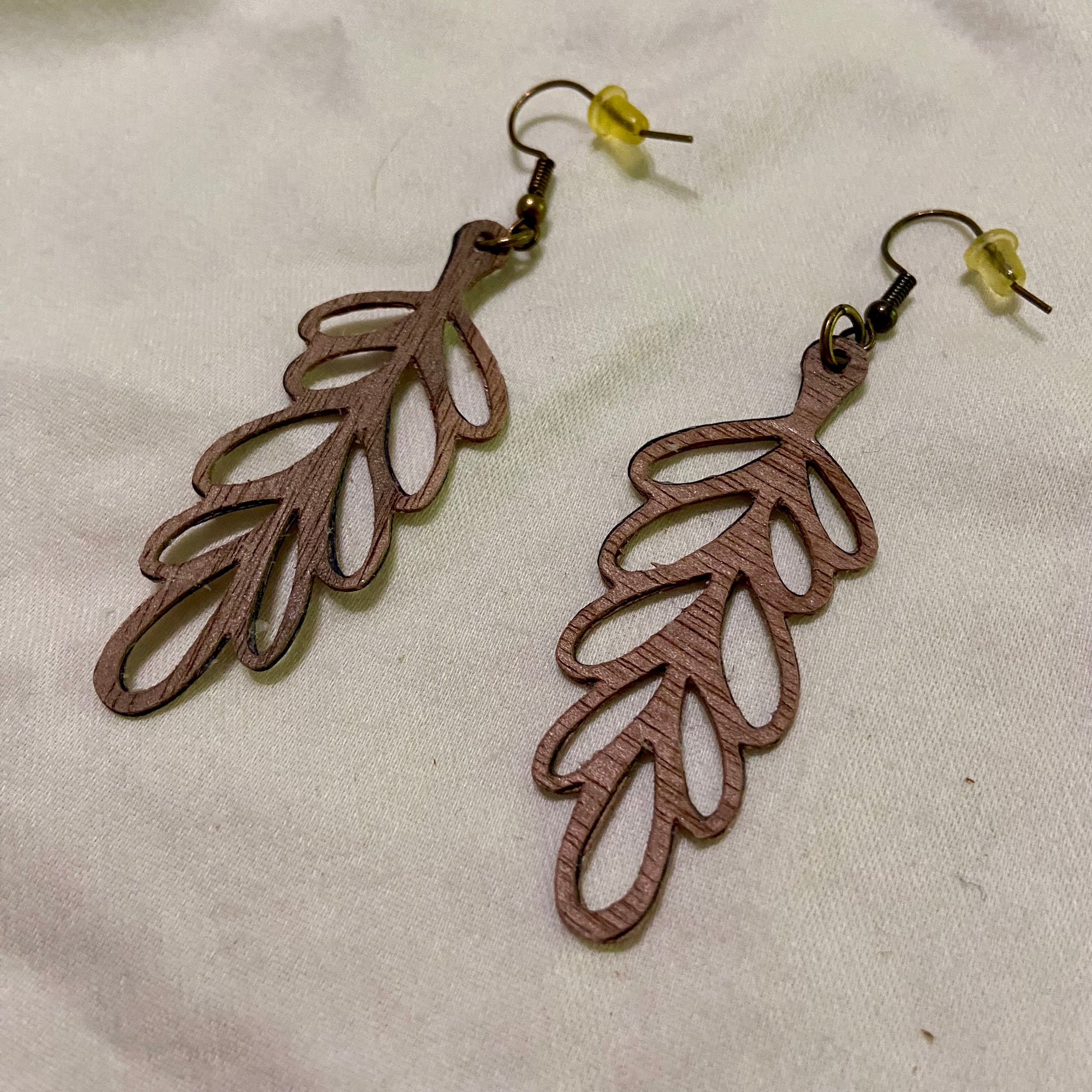 B. Light Earrings - Brown Wood Loopy Earrings