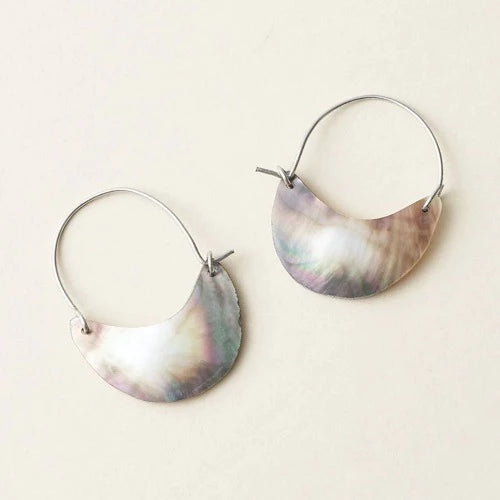 CHANDRA HOOP EARRINGS WITH  MOTHER OF PEARL SHELL