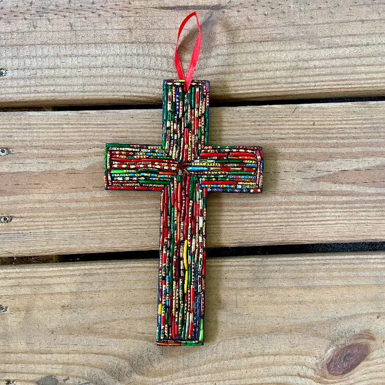 Large Recycled Glass Cross
