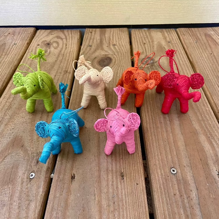 Raffia Elephants - Small