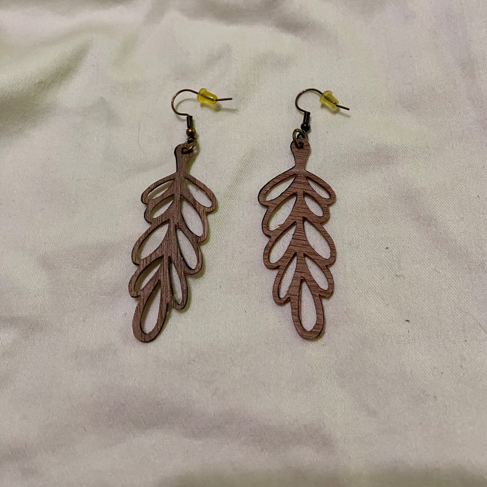 B. Light Earrings - Brown Wood Loopy Earrings