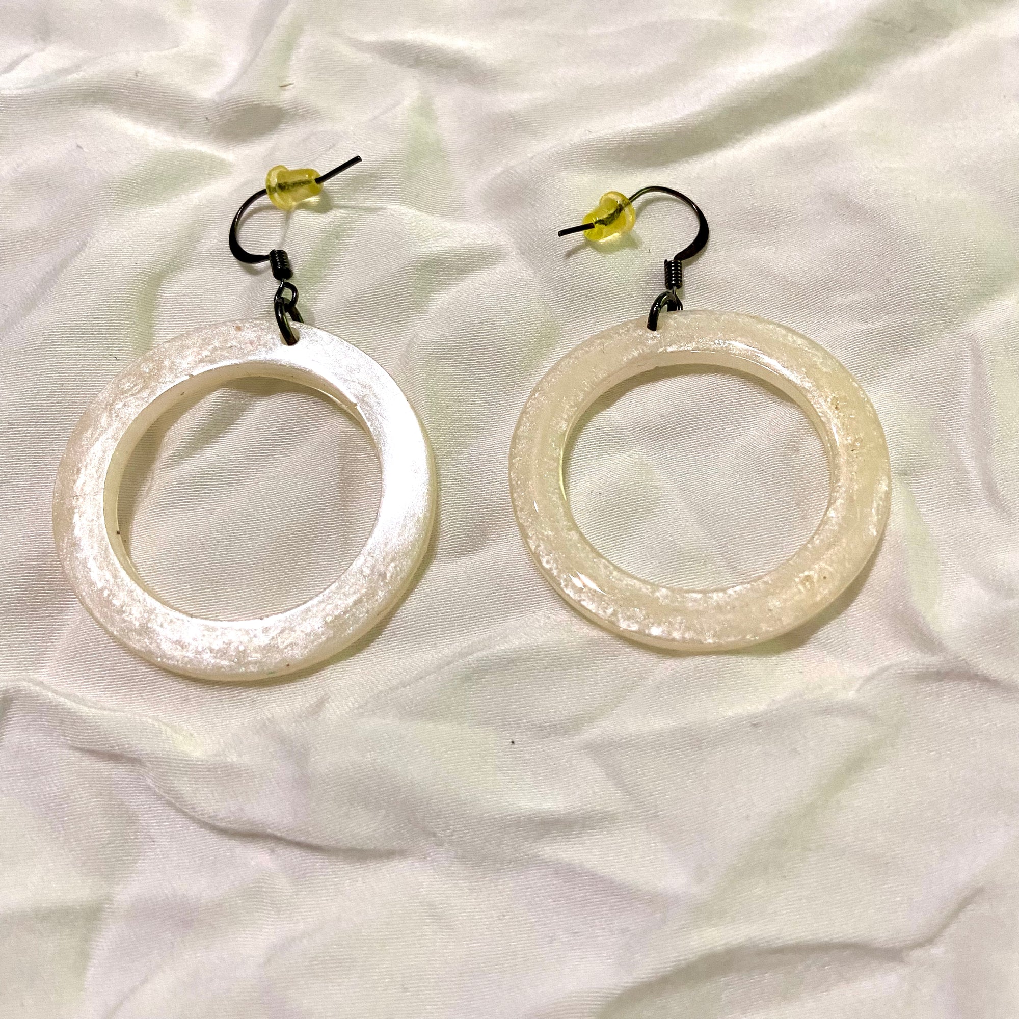 B. Light Earrings - Circular Pearl Epoxy Earrings