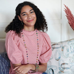 Dotted Kantha Long Necklace