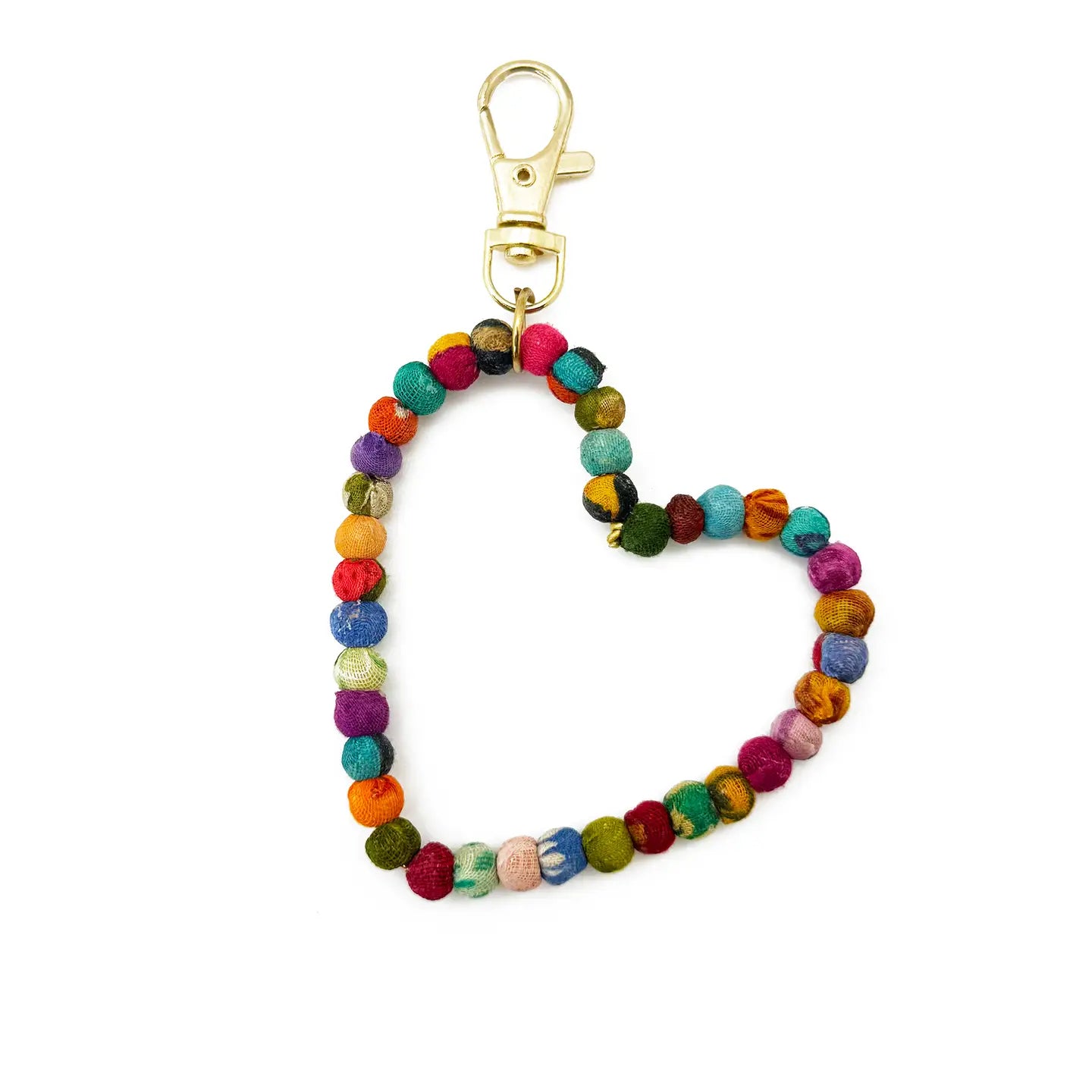 Beaded Heart Bag Charm