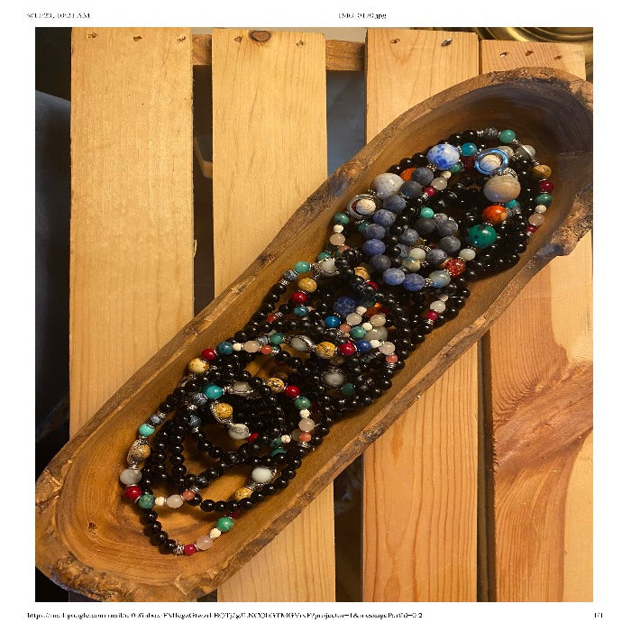 Galaxy Bracelet Featuring Our Solar System in Semi-Precious Stone Beads