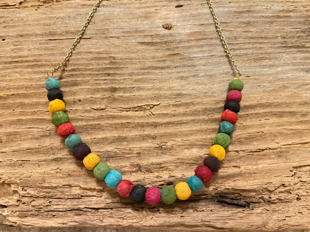 Delicate Kantha Bead Necklace