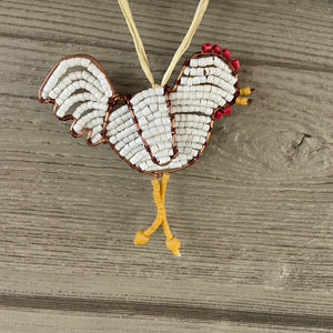 Glass Bead Chicken Ornament