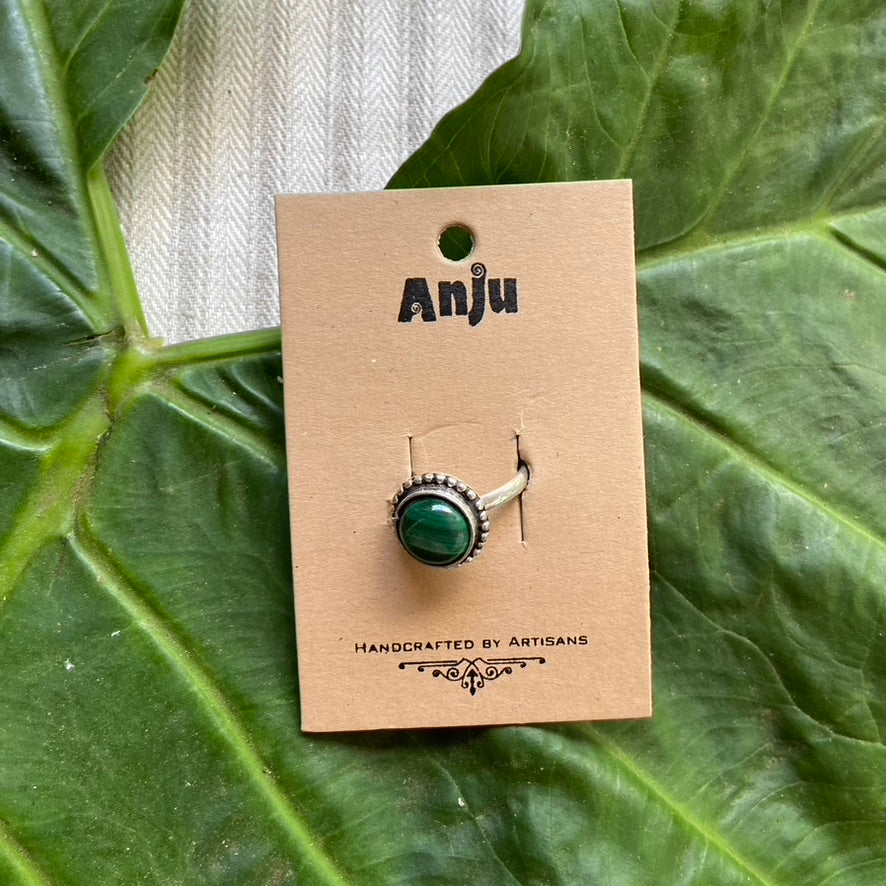 Malachite Semiprecious Stone Ring