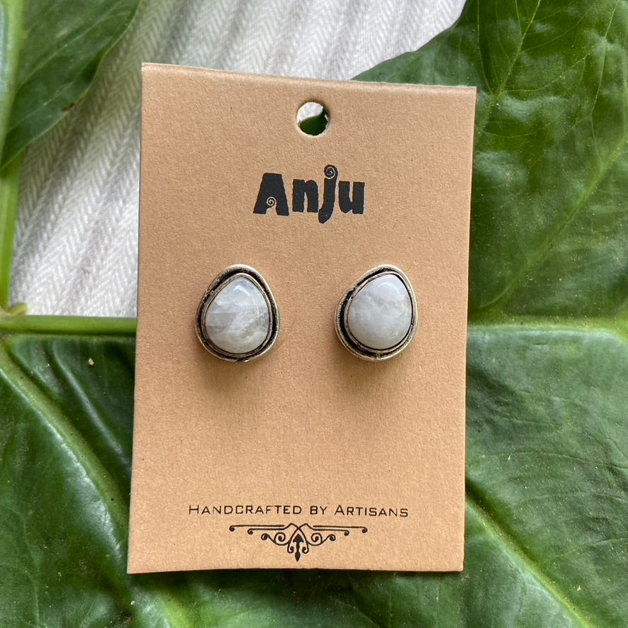 Moonstone Post Earrings
