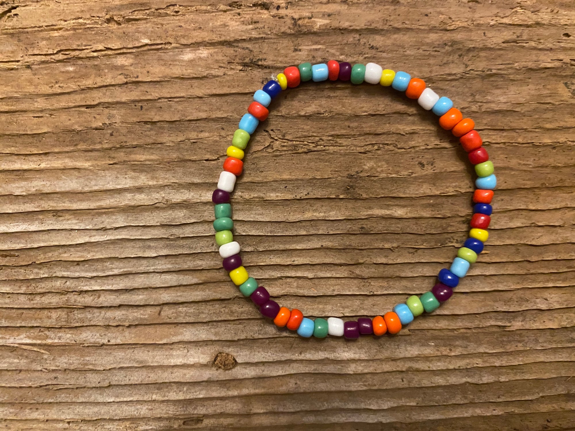 Bracelets large seed bead multi-colored bracelet.
