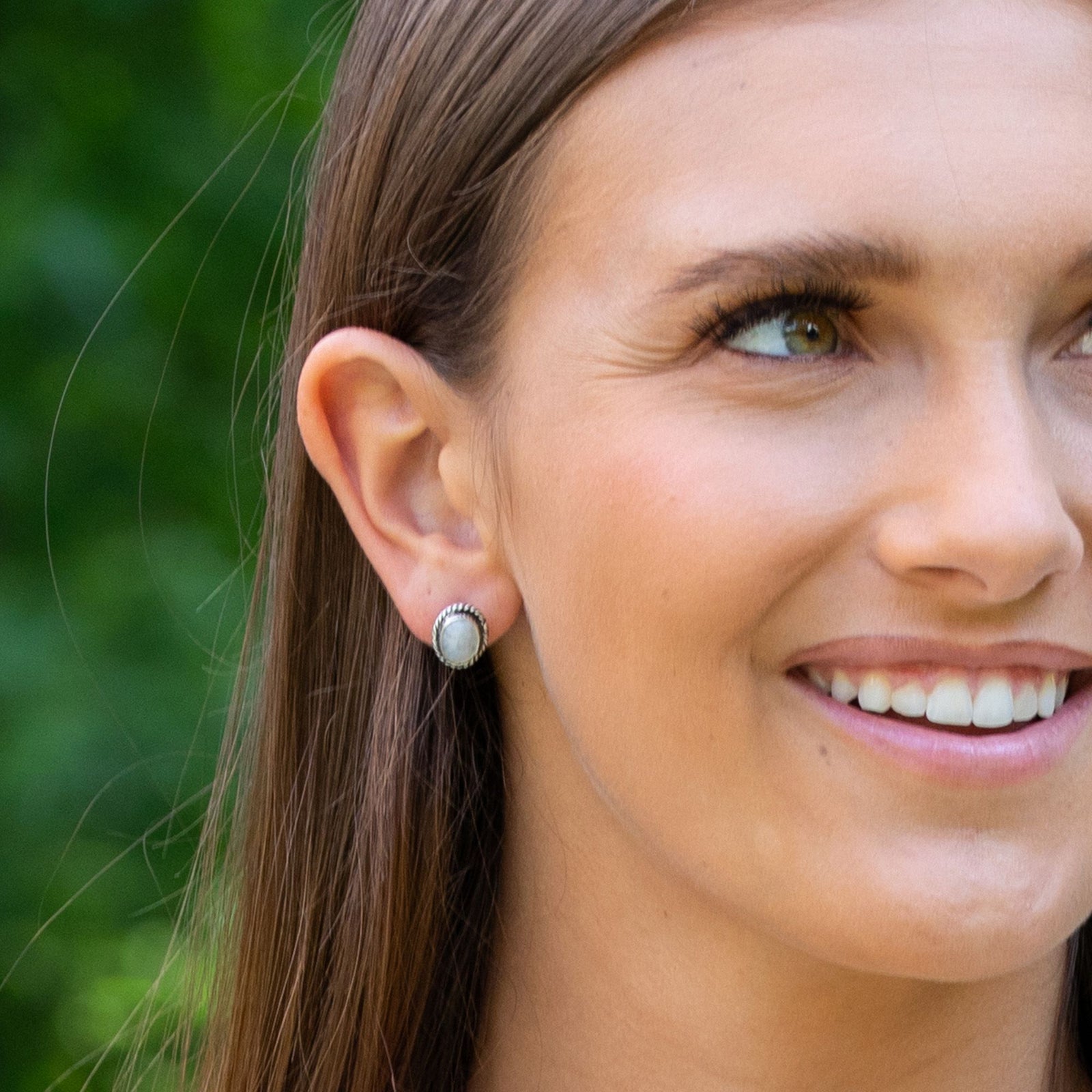 Moonstone Post Earrings