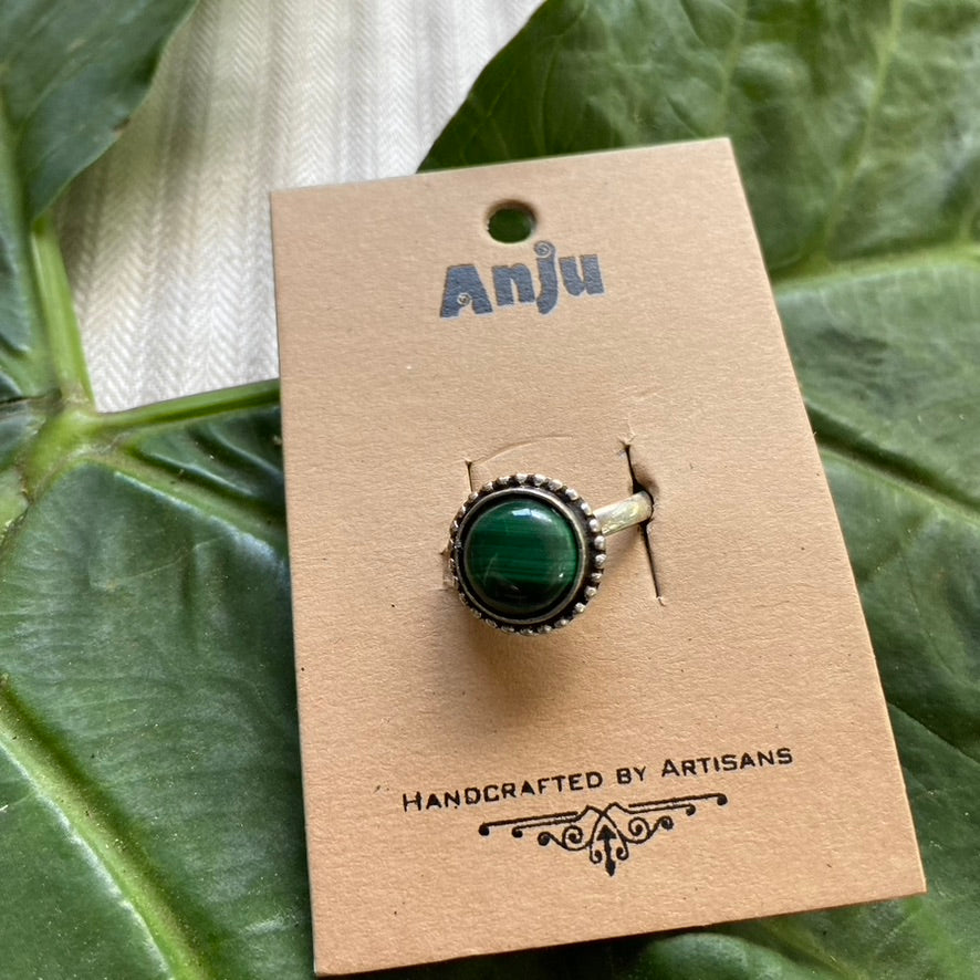 Malachite Semiprecious Stone Ring