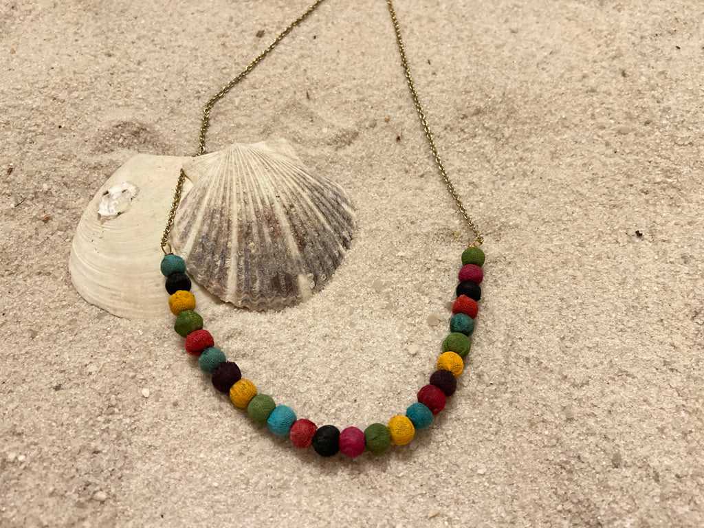 Delicate Kantha Bead Necklace