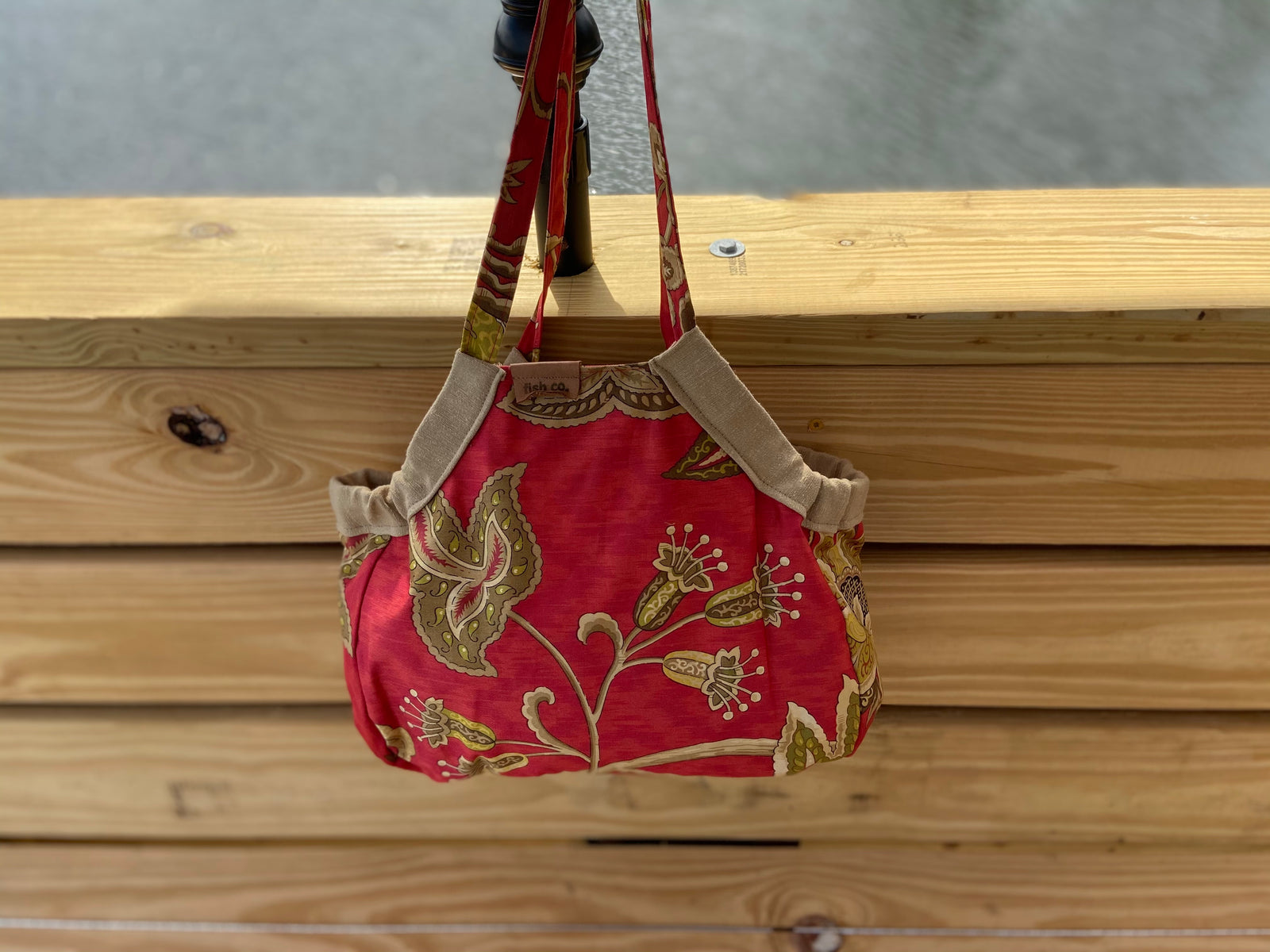 Mini Samaki - Burnt Red, Olive and Oat Floral Pattern