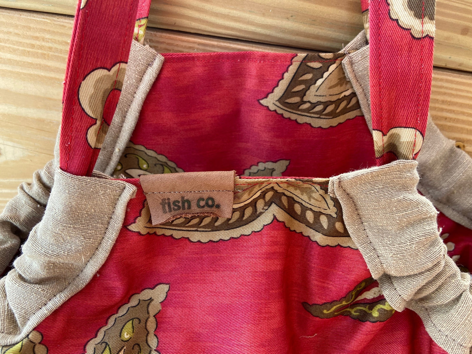 Mini Samaki - Burnt Red, Olive and Oat Floral Pattern