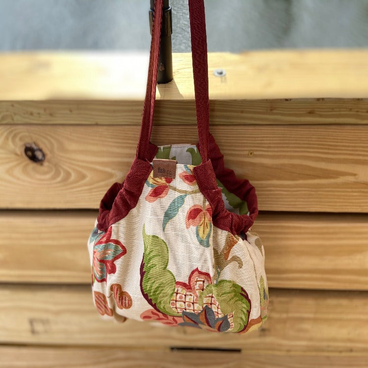 Mini Samaki- Large Blush and Cerulean Flowers/ Moss Floral Insides