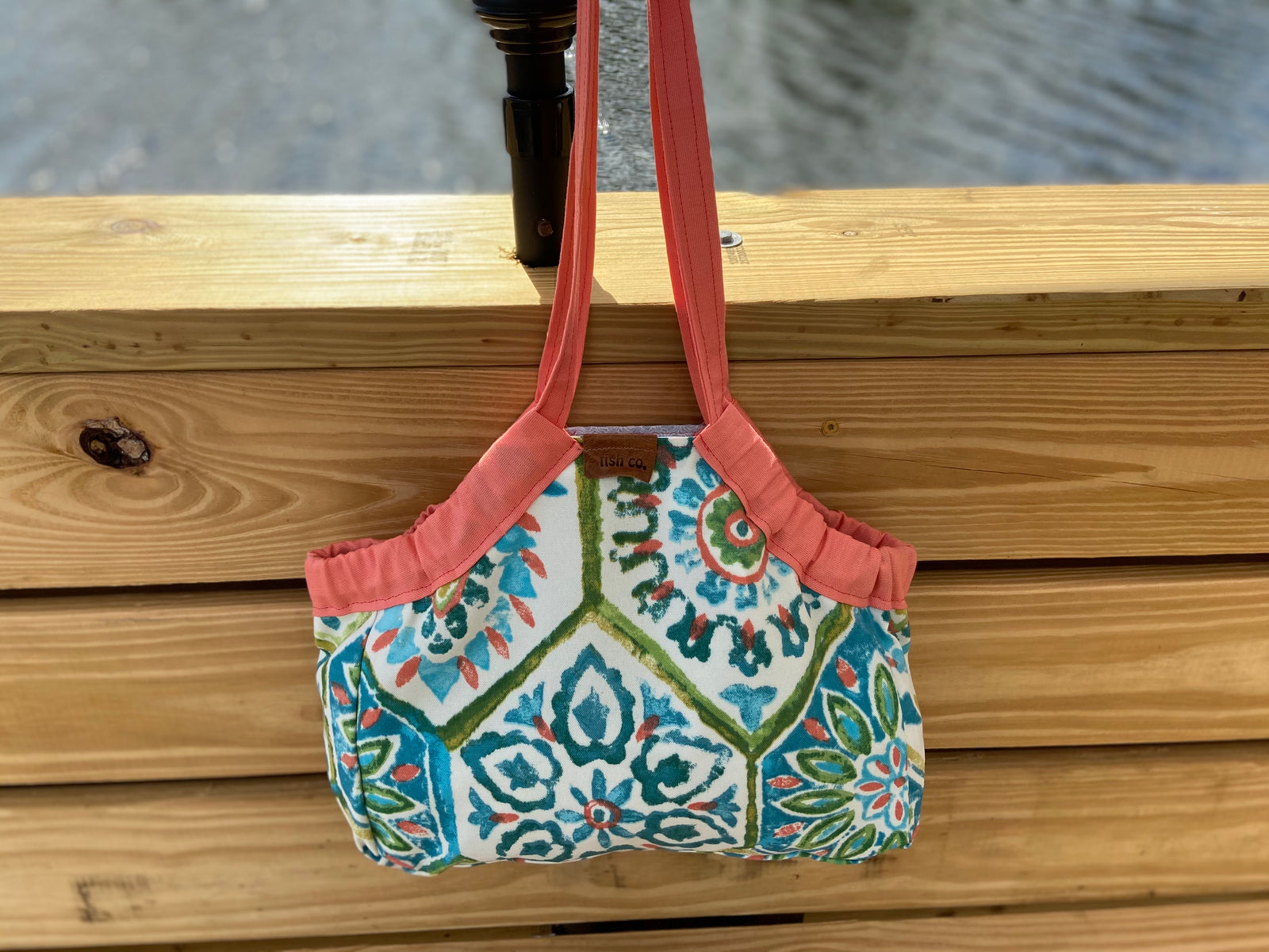 Mini Samaki- Coral and Teal Pacific Pattern