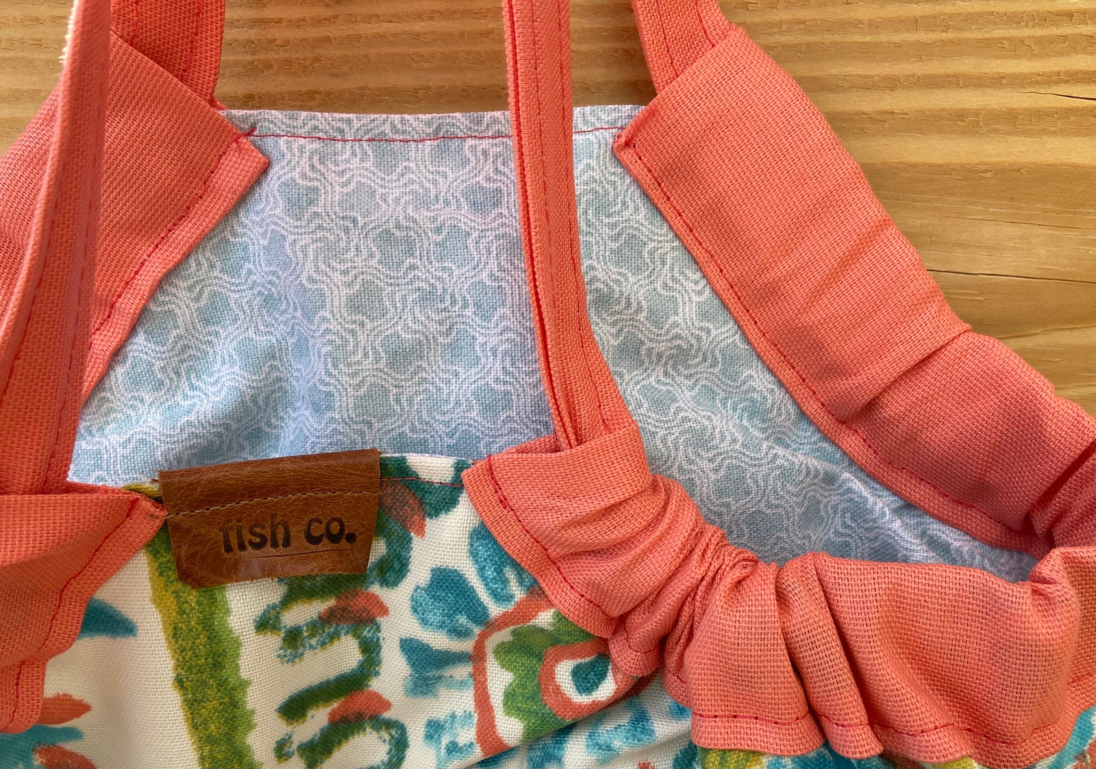 Mini Samaki- Coral and Teal Pacific Pattern