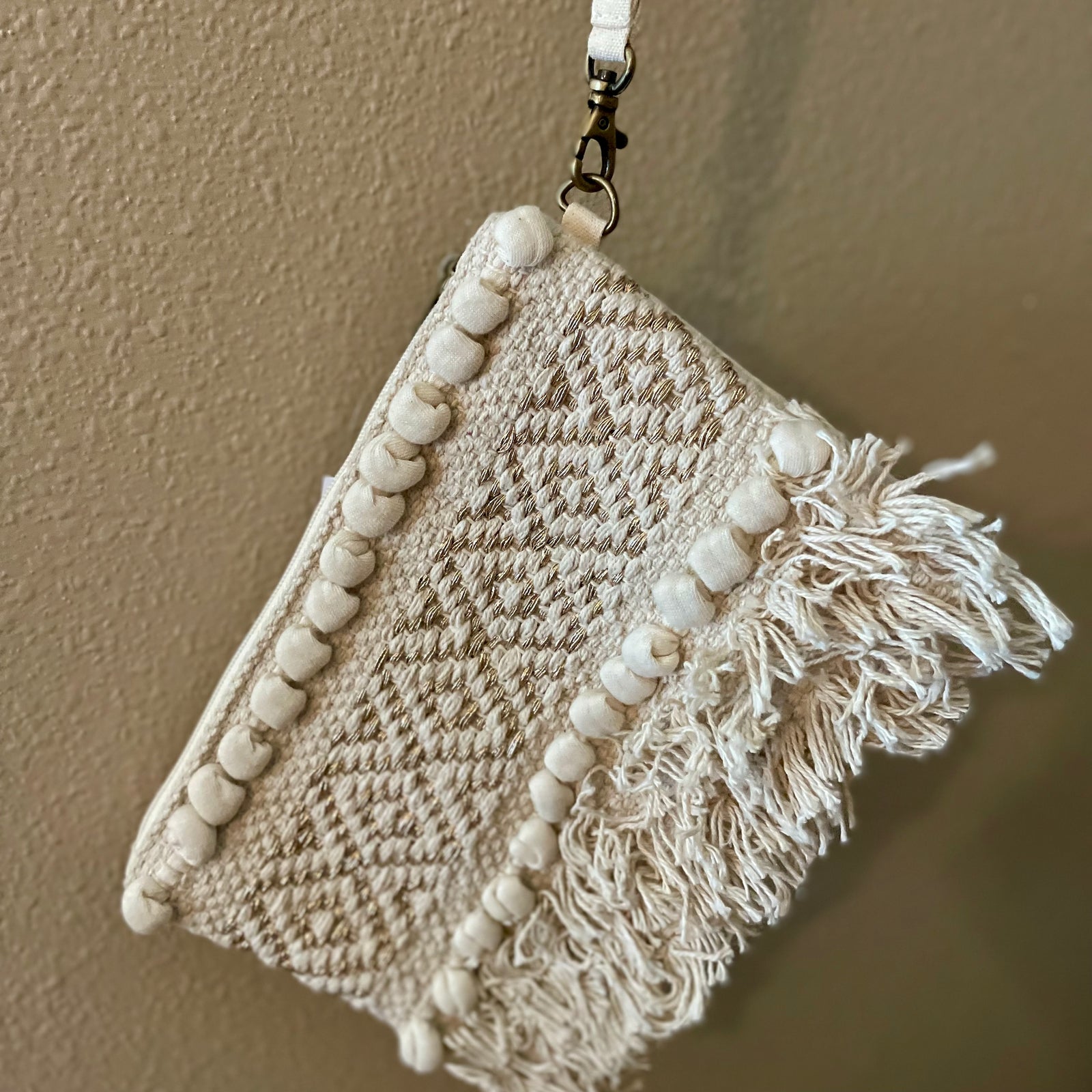 K&K Clutch Handbag Cream & Gold