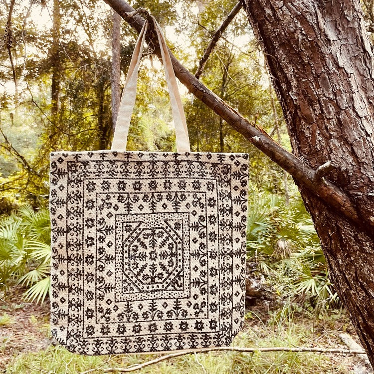 Bohemian Floral Design Tote Bag