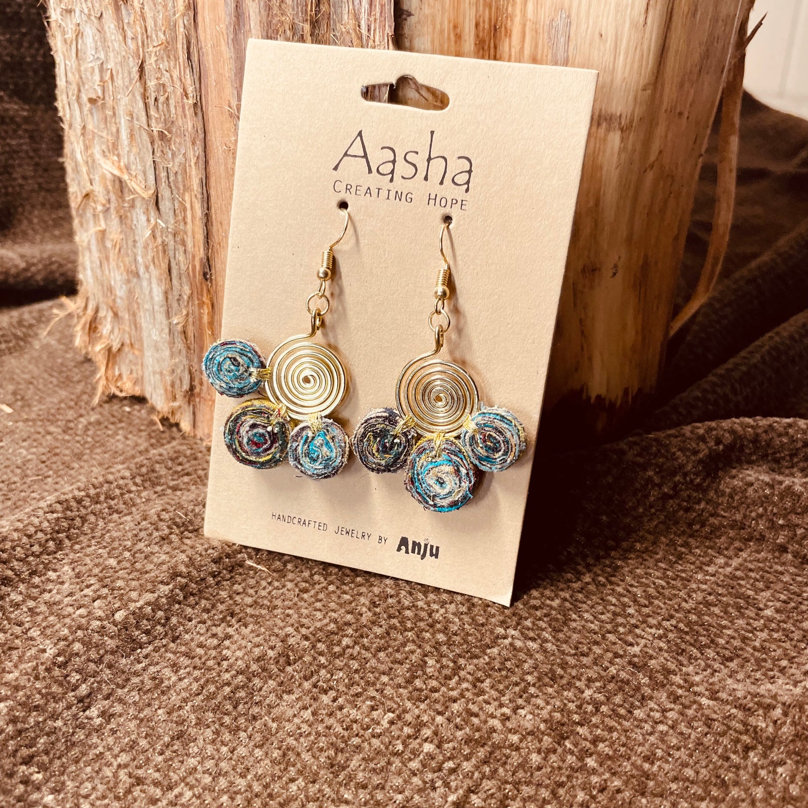 Spiral Sari Earrings