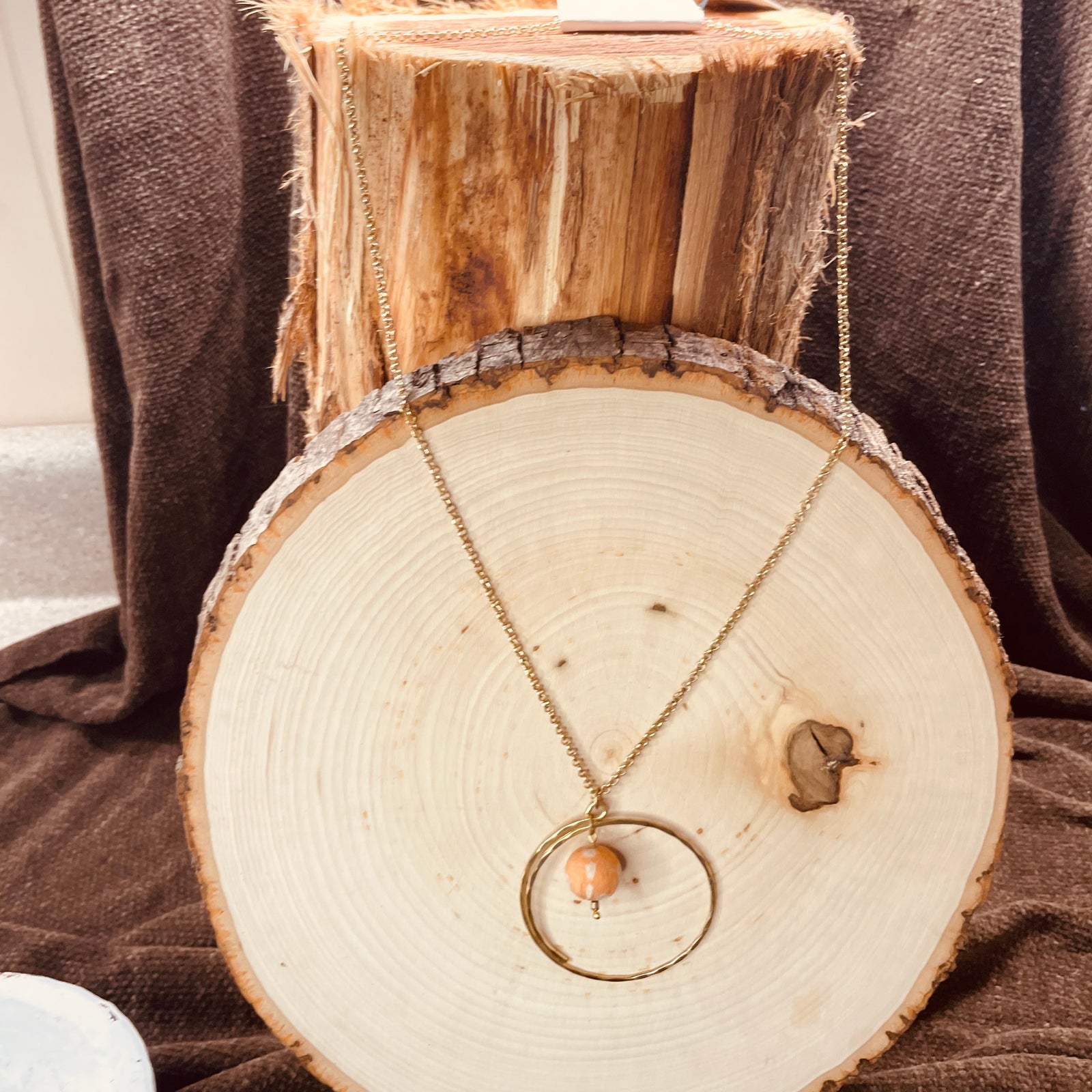 Large Bead Pendant Necklace