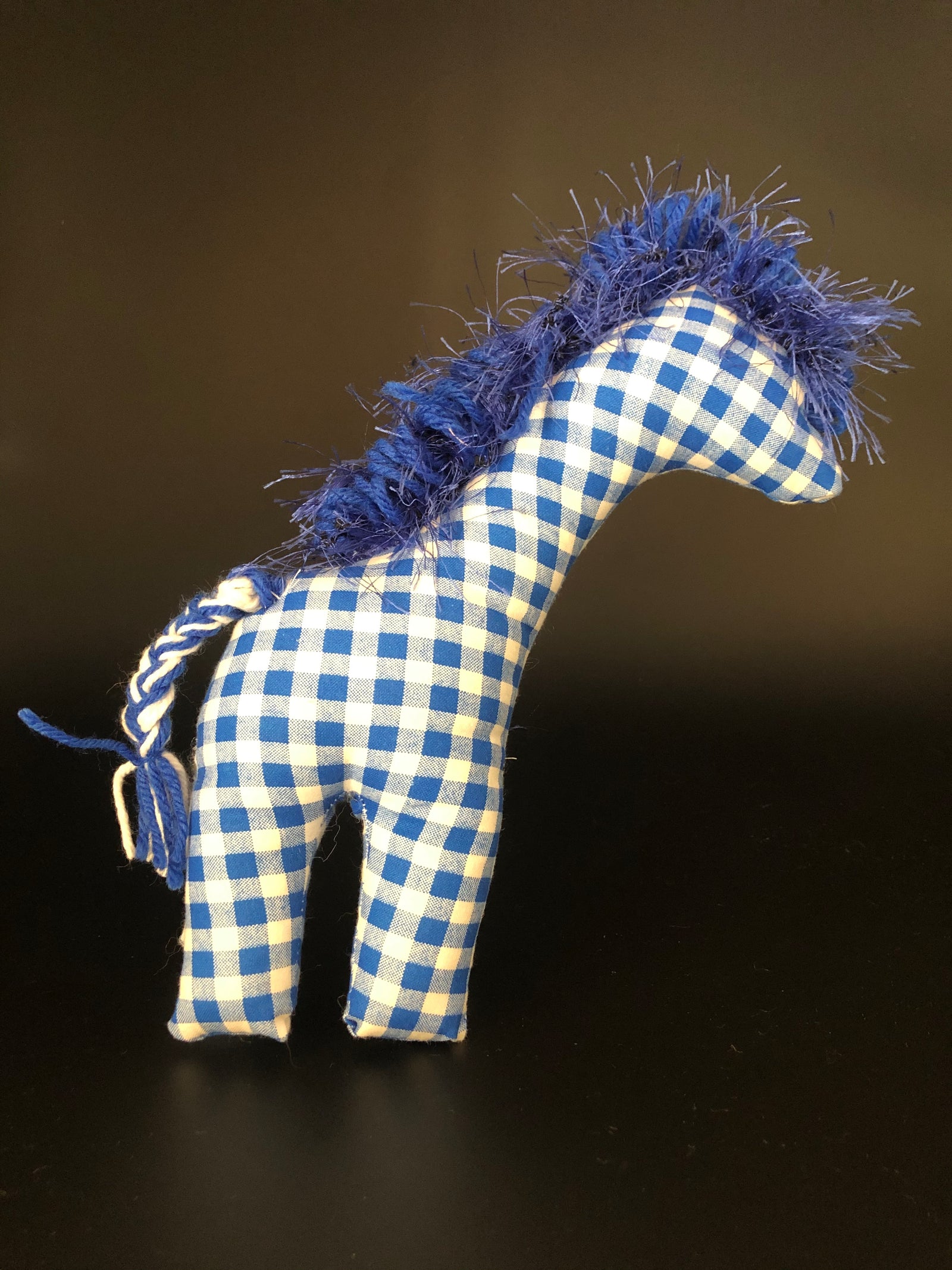 Giraffe royal blue check
