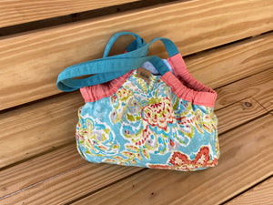 Mini Samaki - Teal, Coral and Lime Watercolor with Faded Teal and White Knot Print