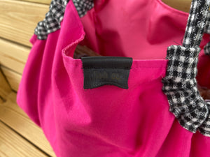 Samaki Bag - Hot Pink Hottie with Black and White Check accents