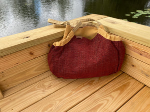 Samaki Bag - Crimson Tweed with Gold Dotted Inside