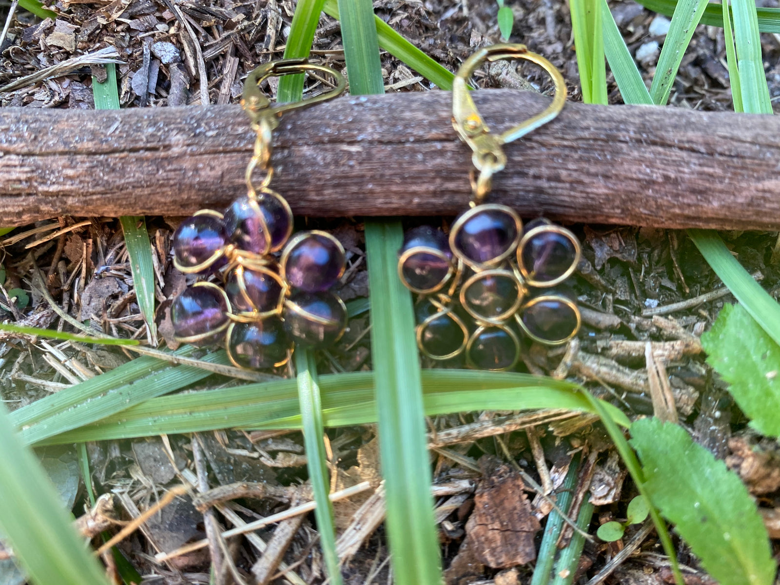 Plum Purple Flower Earrings